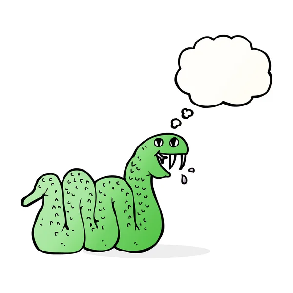 Serpent de dessin animé avec bulle de pensée — Image vectorielle