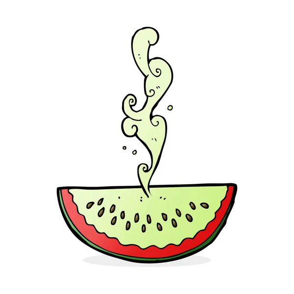 Desenho animado esguichando melancia — Vetor de Stock