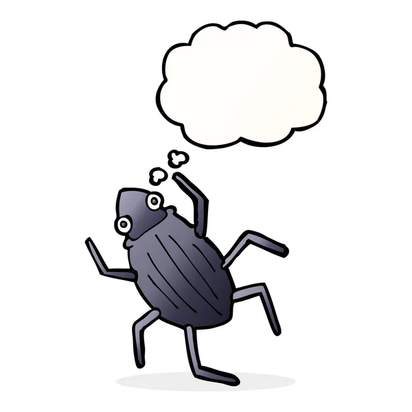 Insecto de dibujos animados con burbuja de pensamiento — Archivo Imágenes Vectoriales