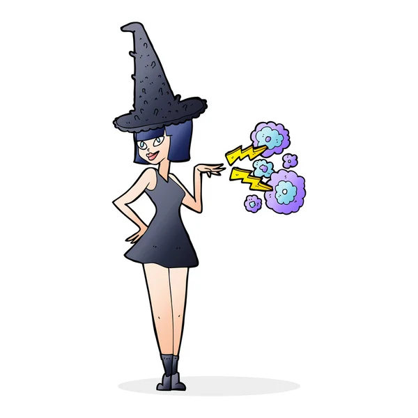 Bruja de Halloween de dibujos animados — Vector de stock