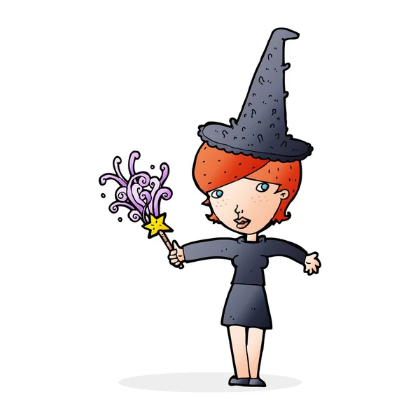 Dessin animé Halloween sorcière — Image vectorielle