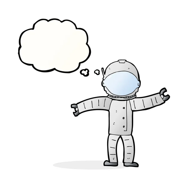 Cartoon astronaut with thought bubble — Stock Vector