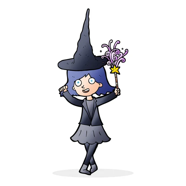 Cartoon happy witch — Stock Vector