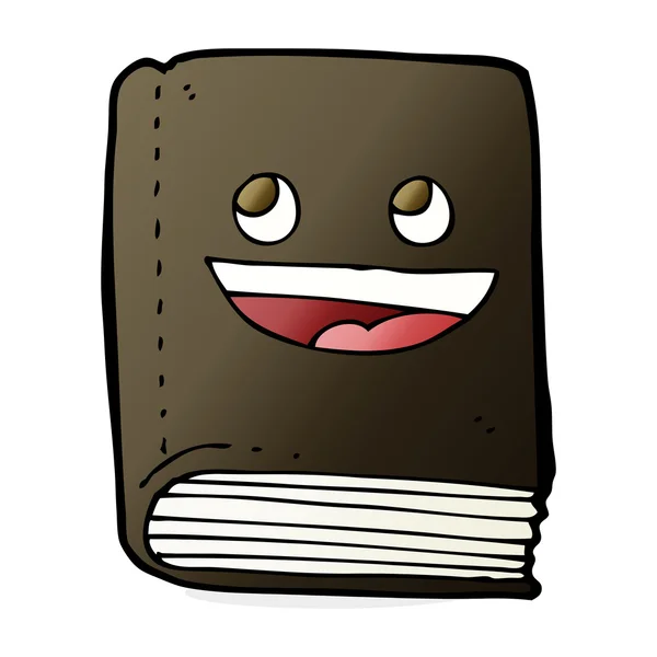 Kniha šťastný karikatura — Stockový vektor
