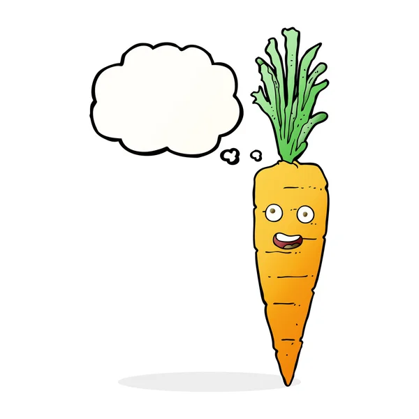 Cartoon carrot with thought bubble — Stock Vector