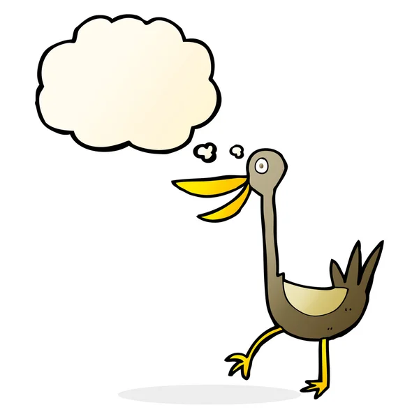 Vtipná kreslená kachna s myšlenkovou bublinou — Stockový vektor