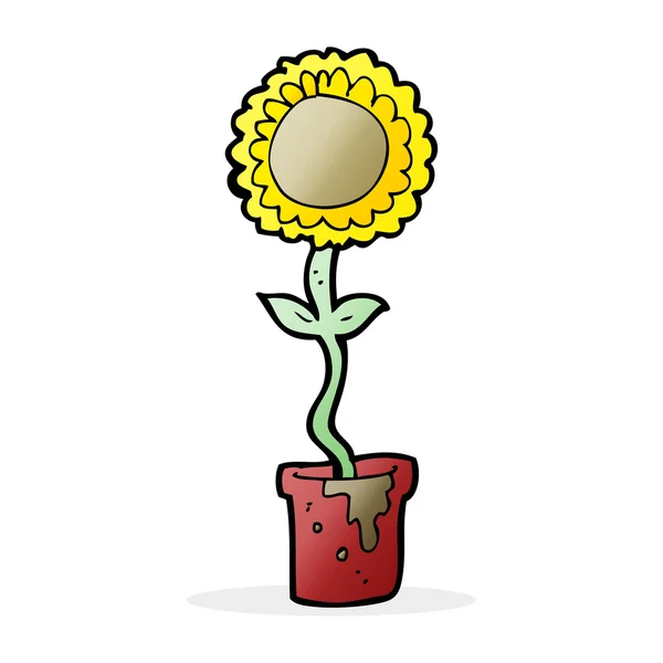 Karikatür çizim çiçek — Stok Vektör
