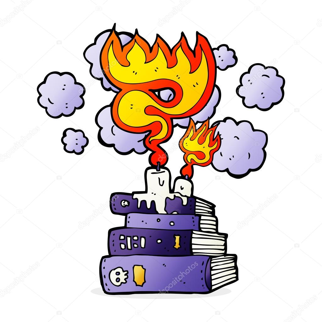 Livres de charme magique de dessin animé — Image vectorielle