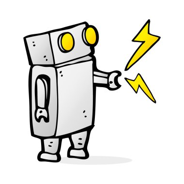 robot karikatür çizimi