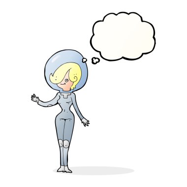 çizgi film alan kadın düşünce balonu ile