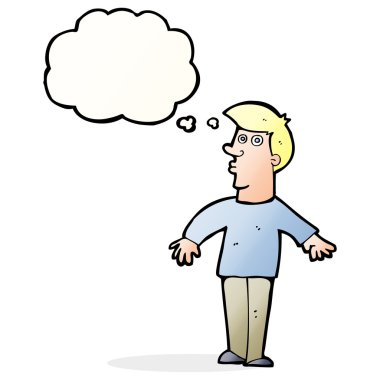 Çizgi film adamı düşünce balonuyla şaşırttı.