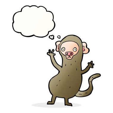 Düşünce balonlu çizgi film maymunu