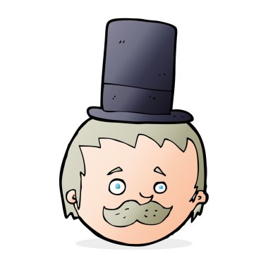 çizgi adam giyen üst şapka