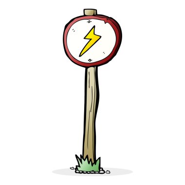 Elektrik uyarı işareti karikatür
