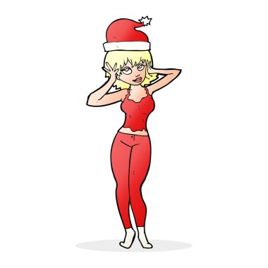 çizgi film kadın Noel için hazır