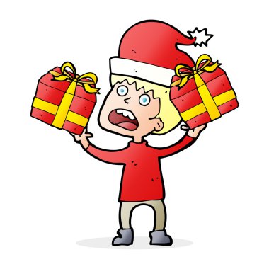 çizgi film adam Noel için hazır