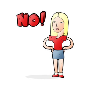 Hayır demeye çizgi film kadın