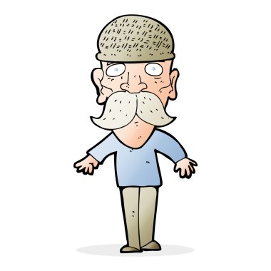 çizgi film adam giyen kış şapka