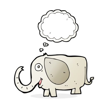 Düşünce baloncuklu bebek fil.