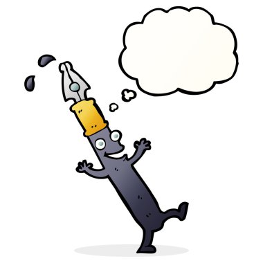 Düşünce baloncuklu çizgi film karakteri