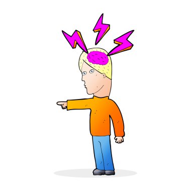 karikatür akıllı adam