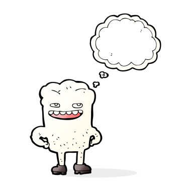 Düşünce baloncuklu çizgi film dişi