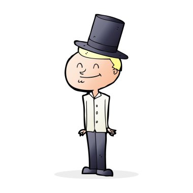 çizgi adam giyen üst şapka