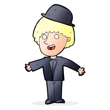 мультфільм людини в капелюсі казанок