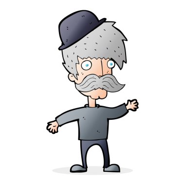 çizgi film adam giyen melon şapka