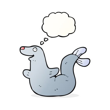 Düşünce baloncuklu çizgi film mührü