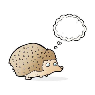 Düşünce baloncuklu kirpi çizgi filmi