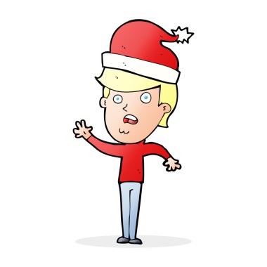 çizgi film adam Noel için hazır