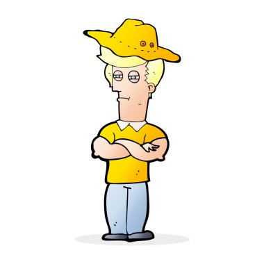 Çizgi filmci şapkalı adam