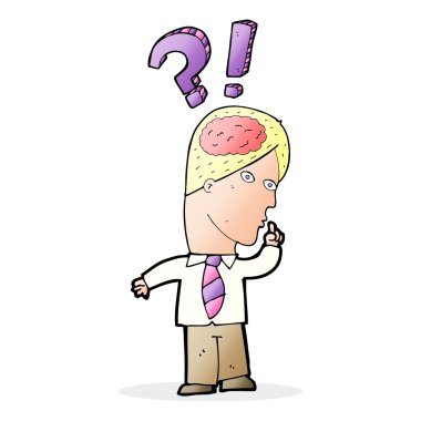 Çizgi filmci soru soruyor.