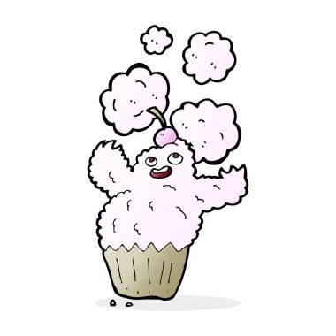 karikatür cupcake canavar