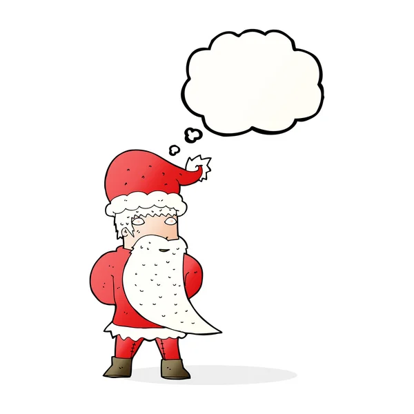 Cartoon santa claus with thought bubble — Stock Vector