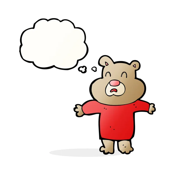 Cartoon unhappy bear  with thought bubble — Stock Vector