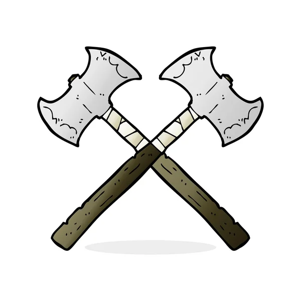 Cartoon crossed axes — Stock Vector