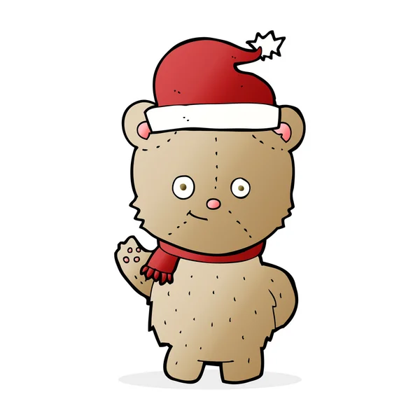 Cartoon Weihnachten Teddybär — Stockvektor