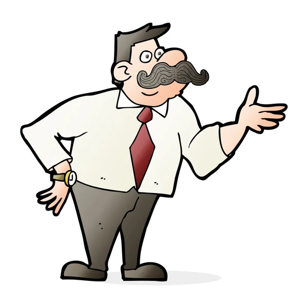 Cartoon snor man — Stockvector