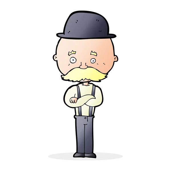 Homem dos desenhos animados usando chapéu de jogador —  Vetores de Stock
