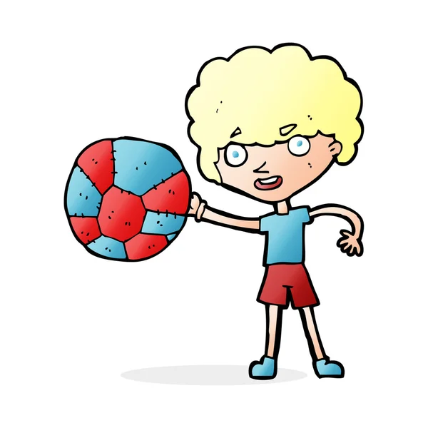 Cartoon Junge und Ball — Stockvektor