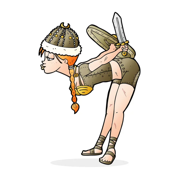 Kreslený viking děvče — Stockový vektor