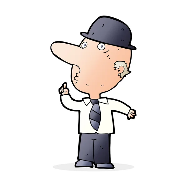 Cartoon man wearing bowler hat — Stock Vector