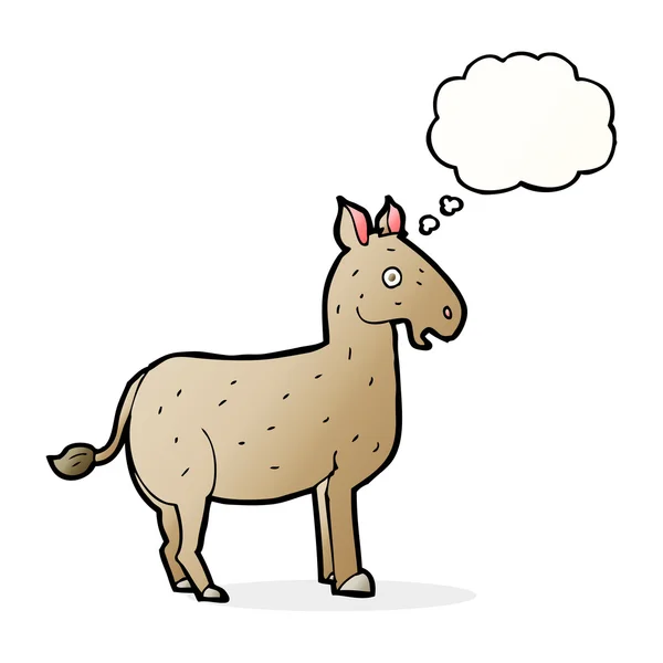 Cartoon mule with thought bubble — Stock Vector