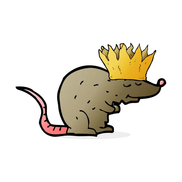 Roi rat dessin animé — Image vectorielle