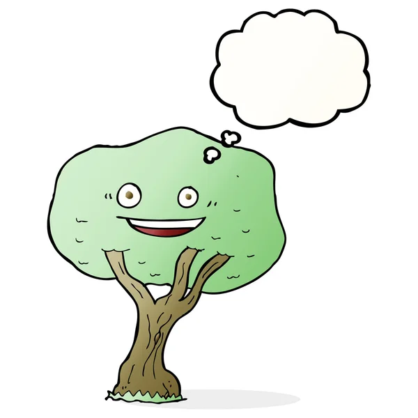 Cartoon tree with thought bubble — Stock Vector