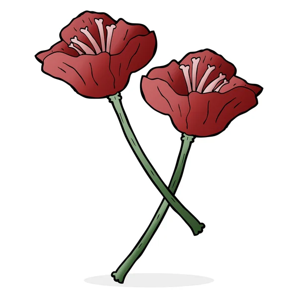 Ilustración de dibujos animados de flores — Vector de stock