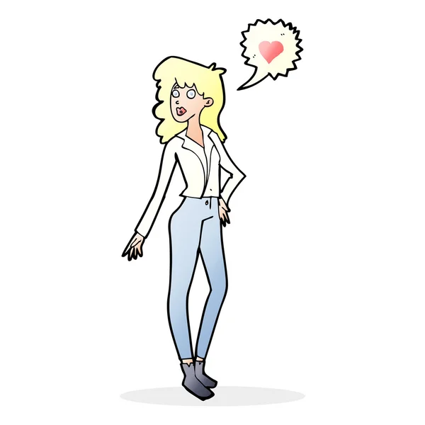 Dessin animé Femme amoureuse — Image vectorielle
