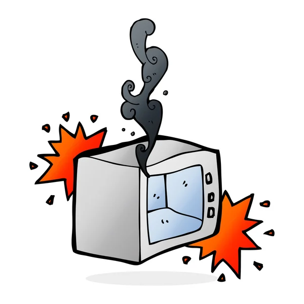Cartoon exploding microwave — Stock Vector